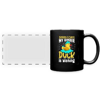 Gummiente Gummienten Entenliebhaber Badezimmer - Panorama-Tasse farbig - Schwarz - Vorne