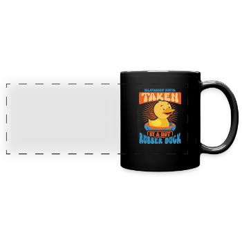 Gummiente Gummienten Entenliebhaber Badezimmer - Panorama-Tasse farbig - Schwarz - Vorne