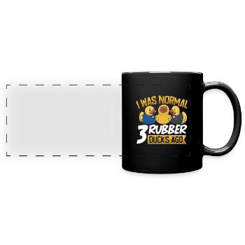 Gummiente Gummienten Entenliebhaber Badezimmer - Panorama-Tasse farbig - Schwarz - Vorne