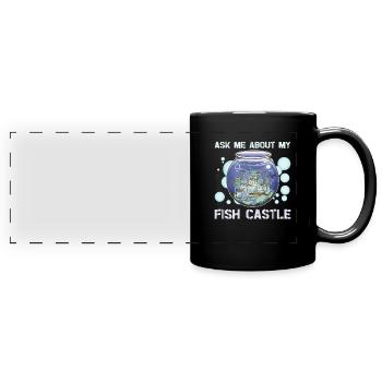 Aquaristik Aquarium Keeper Fishkeeper - Panorama-Tasse farbig - Schwarz - Vorne