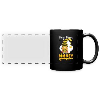 Beekeeper Gnomes Gnome Lover Funny Gnome Honey Bee - Full Colour Panoramic Mug - black - Front