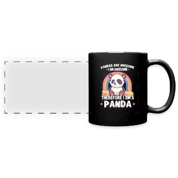 Pandabear Panda Bamboo Wildlife China - Panorama-Tasse farbig - Schwarz - Vorne