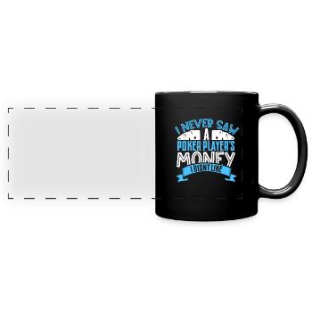 Poker Casino Joueur de poker Jeu de roulette - Mug panoramique uni - noir - Devant