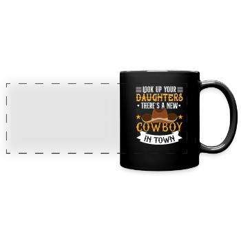 Cowboy Barn Bull Rider Rodeo Country Western - Mug panoramique uni - noir - Devant