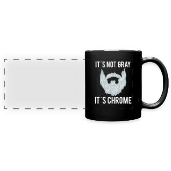 Gray Beard Wearer Bearded Hipster Full Grown Gray - Full Colour Panoramic Mug - black - Front
