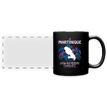 La Martinique CItation HIstoire et Passion - Mug panoramique uni - noir - Devant