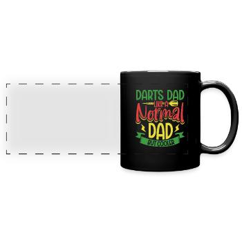 Darts Darts Player Dartscheibe Dartscheibe Darts - Panorama-Tasse farbig - Schwarz - Vorne