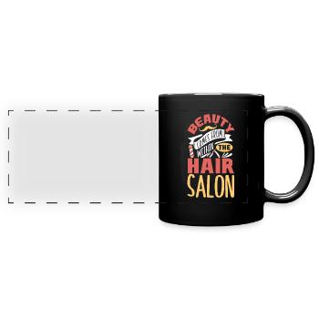 Beard Barber Hairdresser Hairstylist Hair Salon - Full Colour Panoramic Mug - black - Front