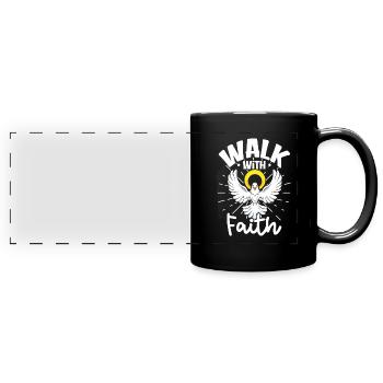 Jesus Christianity God Praying Prayer Pastor - Panorama-Tasse farbig - Schwarz - Vorne