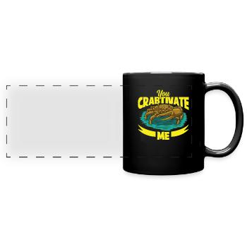 Krabbe krabben krabbenflüsterer Krabbenjagdfischer - Panorama-Tasse farbig - Schwarz - Vorne