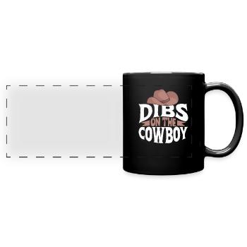 Cowboy Barn Bull Rider Rodéo Country Western - Mug panoramique uni - noir - Devant