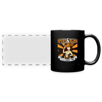 Cowboy Barn Bull Rider Rodeo Country Western - Mug panoramique uni - noir - Devant