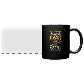 Hexe Okkult Gothic Dunkel Satanisch Unheilige - Panorama-Tasse farbig - Schwarz - Vorne