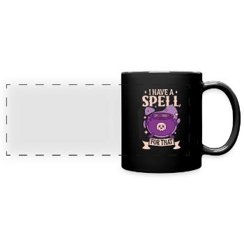 Hexe Okkult Gothic Dunkel Satanisch Unheilige - Panorama-Tasse farbig - Schwarz - Vorne