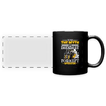 Gabelstaplerfahrer Lager Gabelstapler - Panorama-Tasse farbig - Schwarz - Vorne