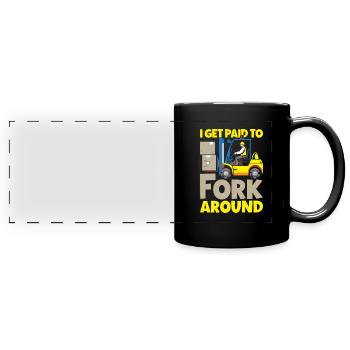 Gabelstaplerfahrer Lager Gabelstapler - Panorama-Tasse farbig - Schwarz - Vorne