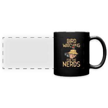 Bird Watching Birding Binoculars Avian Feathered - Panorama-Tasse farbig - Schwarz - Vorne
