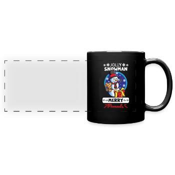 Funny Snowman Season Winter Christmas Snowman Joy - Panorama-Tasse farbig - Schwarz - Vorne