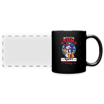 Funny Snowman Season Winter Christmas Snowman Joy - Panorama-Tasse farbig - Schwarz - Vorne