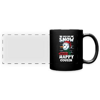 Funny Snowman Season Winter Christmas Snowman Joy - Panorama-Tasse farbig - Schwarz - Vorne