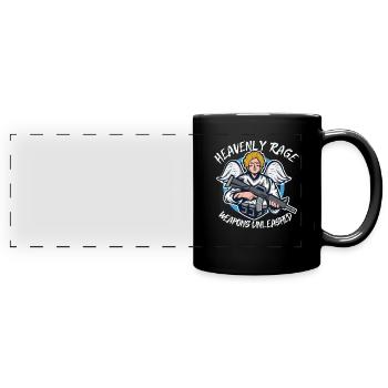 Angry Angel Christianity God Jesus Avenging - Full Colour Panoramic Mug - black - Front
