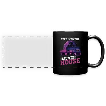 Horror Paranormales Spukhaus Gruseliges Halloween - Panorama-Tasse farbig - Schwarz - Vorne
