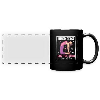 Yoga Mama Leben Yoga Praxis Mutterschaft - Panorama-Tasse farbig - Schwarz - Vorne