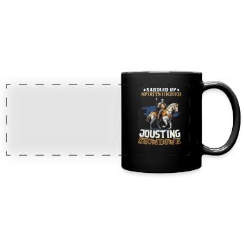 Ritterritter Mittelalterliche Renaissance-rüstung - Panorama-Tasse farbig - Schwarz - Vorne