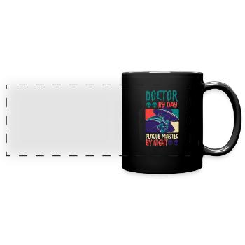 Creepy Halloween horror plague doctor - Full Colour Panoramic Mug - black - Front