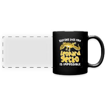 Drôle de gecko léopard, drôle de gecko, humour reptilien, - Mug panoramique uni - noir - Devant