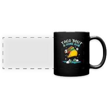 Taco Mexican Food Baseball Card Baseball Player - Full Colour Panoramic Mug - black - Front
