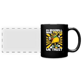 Taco Mexican Food Baseball Card Baseball Player - Full Colour Panoramic Mug - black - Front