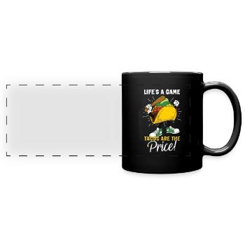 Taco Mexican Food Baseball Card Baseball Player - Full Colour Panoramic Mug - black - Front