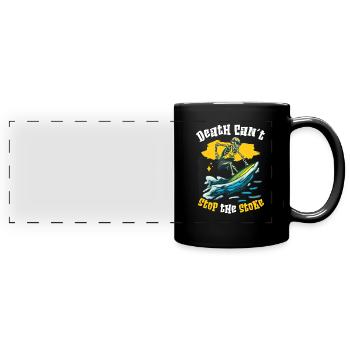 Drôle de surfeur, la plage de squelette Stoke Surf - Mug panoramique uni - noir - Devant