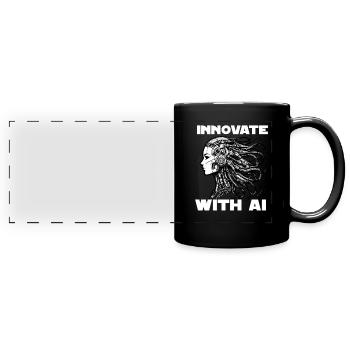 Künstliche Intelligenz, Maschinelles Lernen, Daten - Panorama-Tasse farbig - Schwarz - Vorne