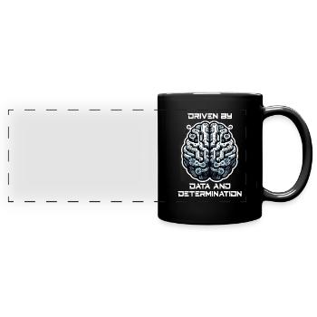 Künstliche Intelligenz, Maschinelles Lernen, Daten - Panorama-Tasse farbig - Schwarz - Vorne