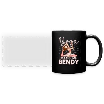 Yoga Mindfulness Practic Meditation Manifestation - Full Colour Panoramic Mug - black - Front