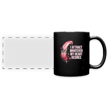 Yoga Mindfulness Practic Meditation Manifestation - Full Colour Panoramic Mug - black - Front
