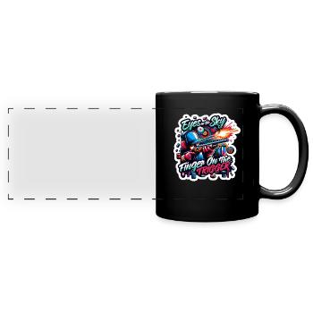 Tir au pigeon d’argile Tir au pigeon d’argile - Mug panoramique uni - noir - Devant