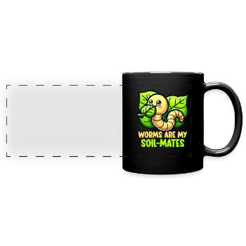 Lombriciculture Jardinage de vers de terre Vermiculture - Mug panoramique uni - noir - Devant