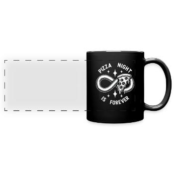 Lustiger Pizzaliebhaber Pizza-enthusiast - Panorama-Tasse farbig - Schwarz - Vorne