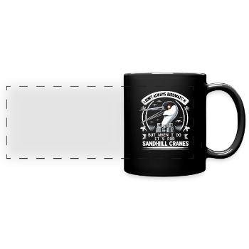 Sandhill Kranichliebhaber Vogelbeobachtung - Panorama-Tasse farbig - Schwarz - Vorne