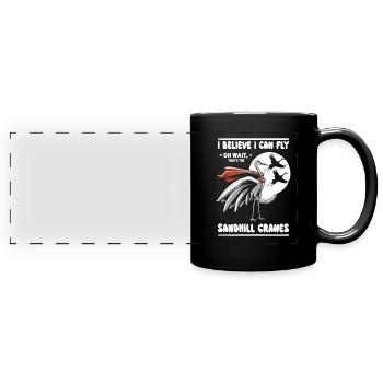 Sandhill Crane Lovers Bird Watching - Full Colour Panoramic Mug - black - Front