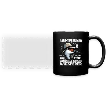 Sandhill Crane Lovers Bird Watching - Full Colour Panoramic Mug - black - Front
