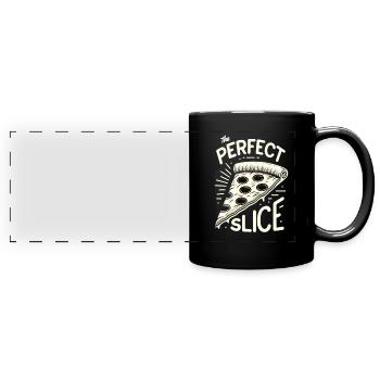 Lustiger Pizzaliebhaber Pizza-enthusiast - Panorama-Tasse farbig - Schwarz - Vorne