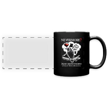 Edgar Allan Poe Fan, Classical Literature, - Full Colour Panoramic Mug - black - Front