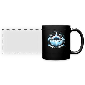 Eislaufen Schlittschuhläufer - Panorama-Tasse farbig - Schwarz - Vorne