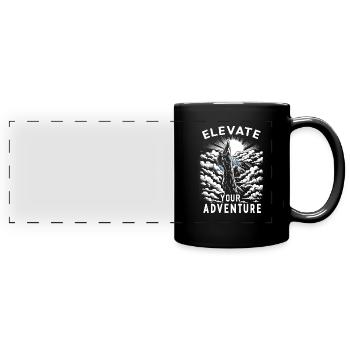 Escalade, Aventure en plein air, Escalade de bloc - Mug panoramique uni - noir - Devant