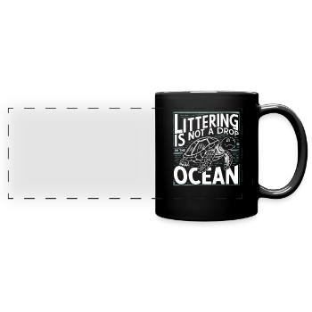 Anti-littering No Environmental Waste Recycle - Full Colour Panoramic Mug - black - Front
