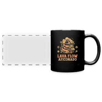 Funny volcano lava geology rock hunting geologist - Full Colour Panoramic Mug - black - Front